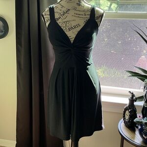 Planet Gold Black Twist-Front Mini Dress — Size S